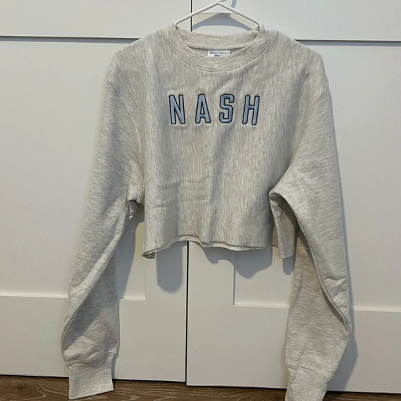 Champion Tops - NASH grey cropped sweatshirt -Champion brand